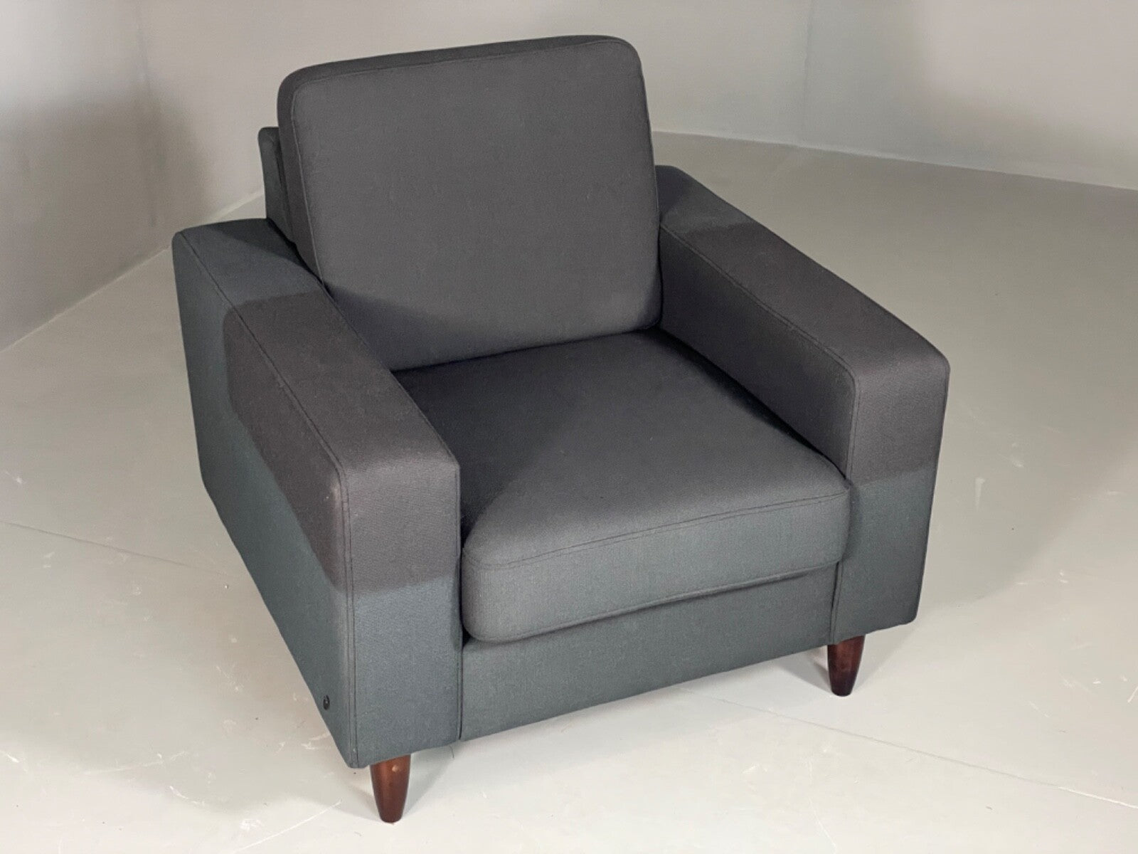 Vintage Danish Lounge Chair by Hurup Slate Grey Fabric Retro MCM EB6116 MNOR5