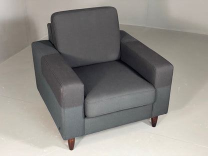 Vintage Danish Lounge Chair by Hurup Slate Grey Fabric Retro MCM EB6116 MNOR5