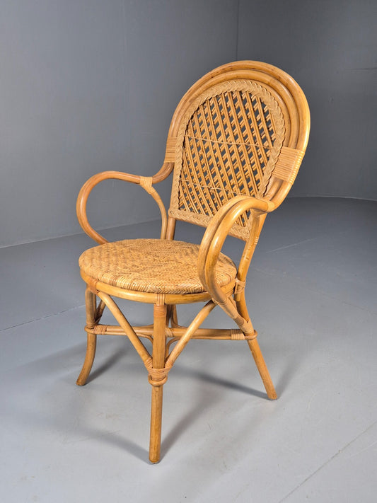 Vintage Cane Rattan Armchair 1980s Retro EB9685 VBER - UKDK FURNITURE