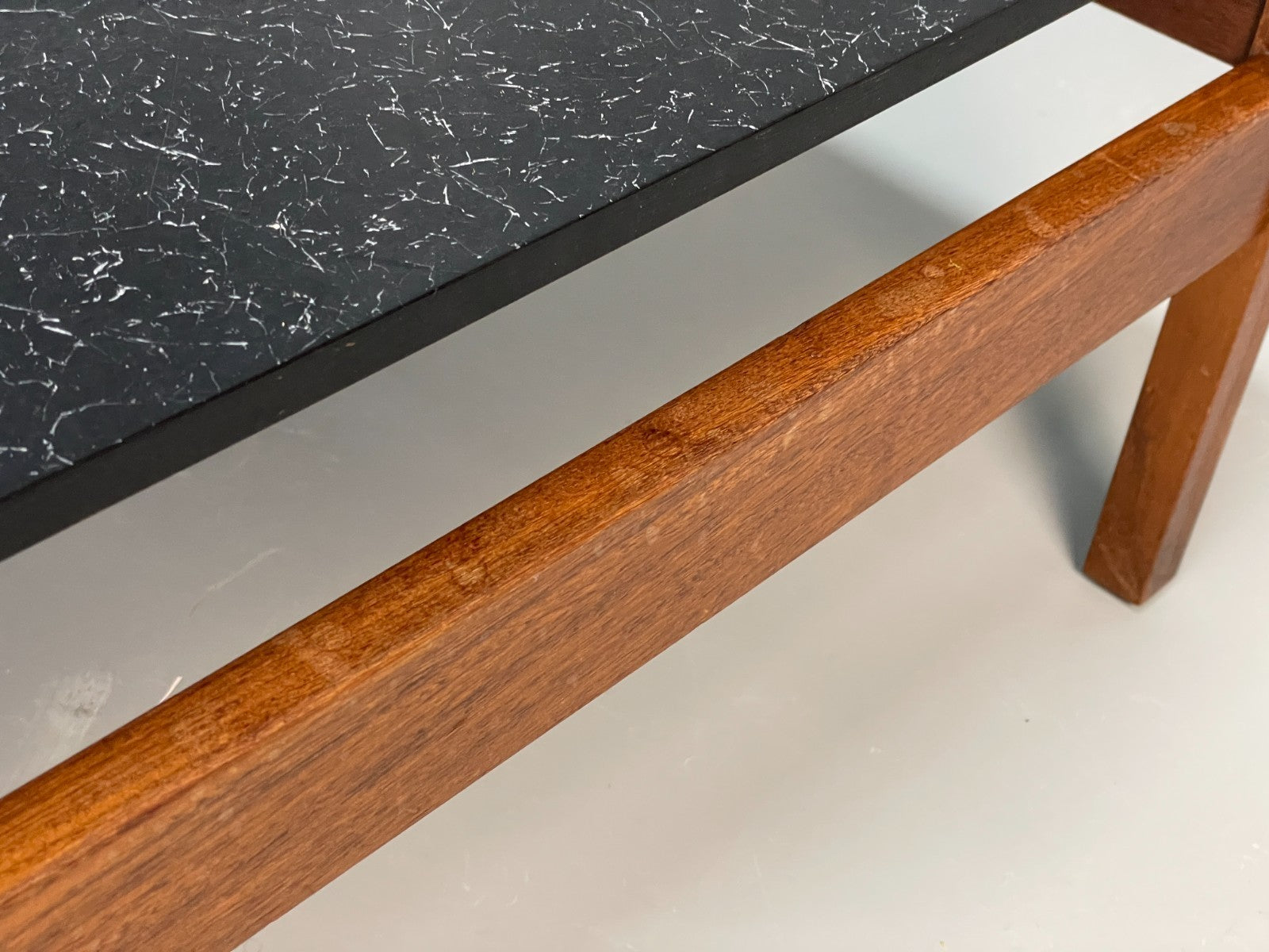 Vintage Teak Coffee Table - Guy Rogers 1960s Black Laminate Top  EB10955 MWOO18