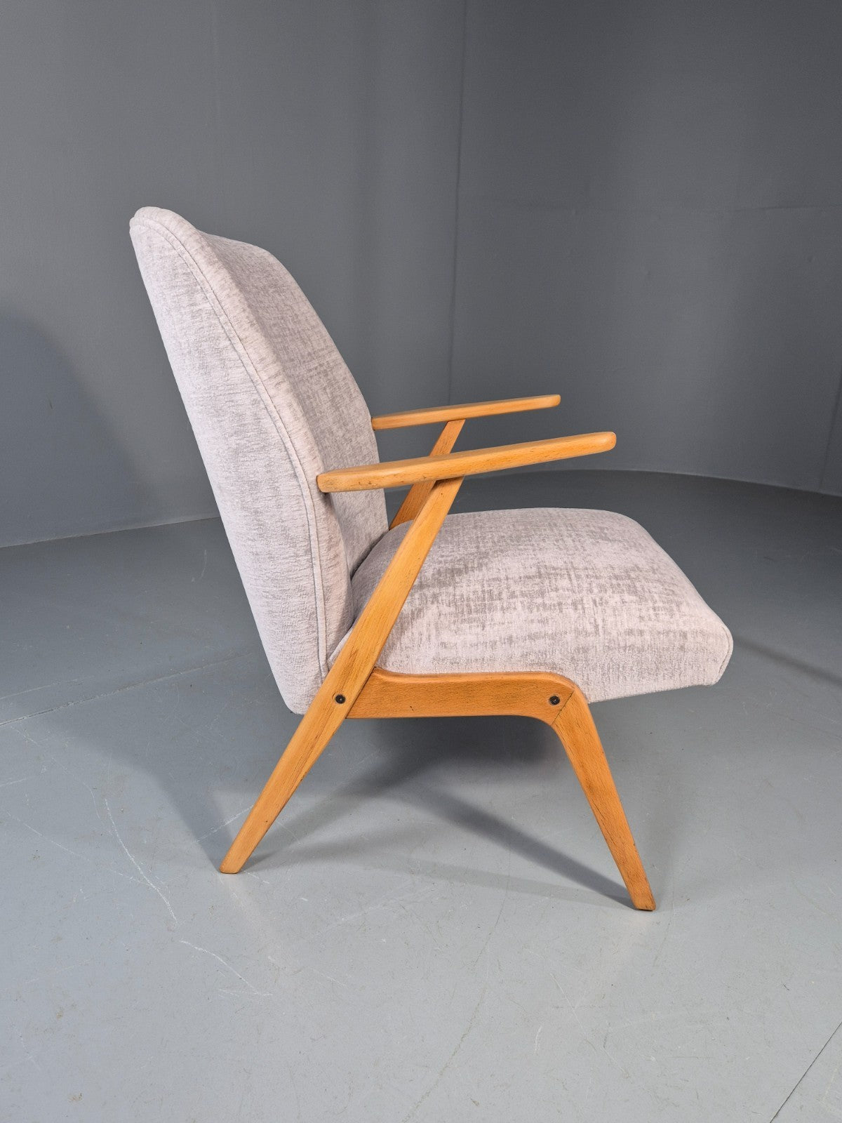 Vintage Mid Century Lounge Chair Swedish 1960s Design Reupholstered EB11670 MNOR7