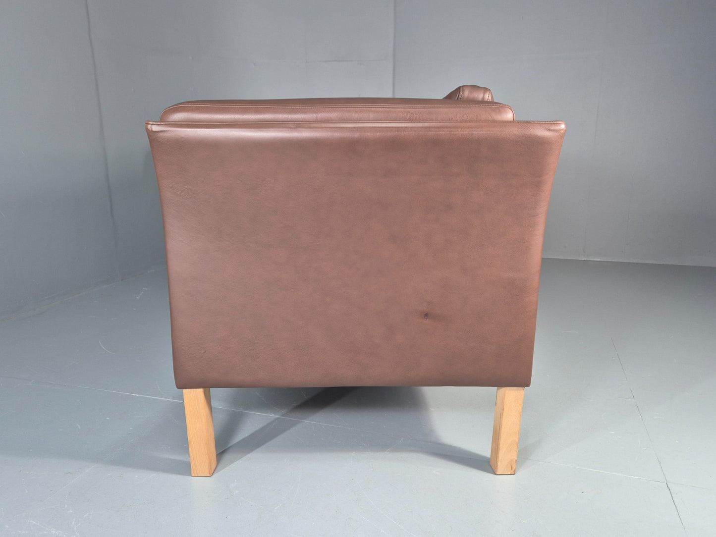 Vintage 2 Seater Settee Brown Leather Danish 1980s Retro Hurup EB11630 M2SS17