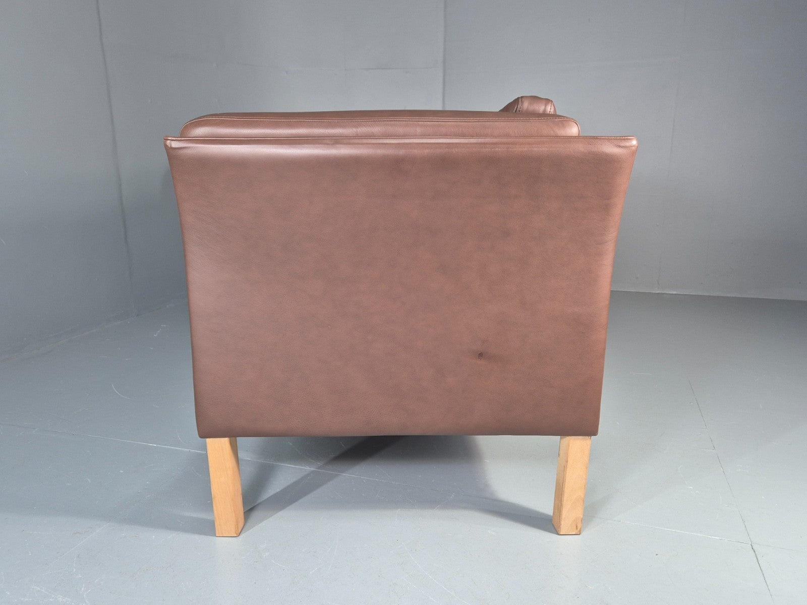 Vintage 2 Seater Settee Brown Leather Danish 1980s Retro Hurup EB11630 M2SS17