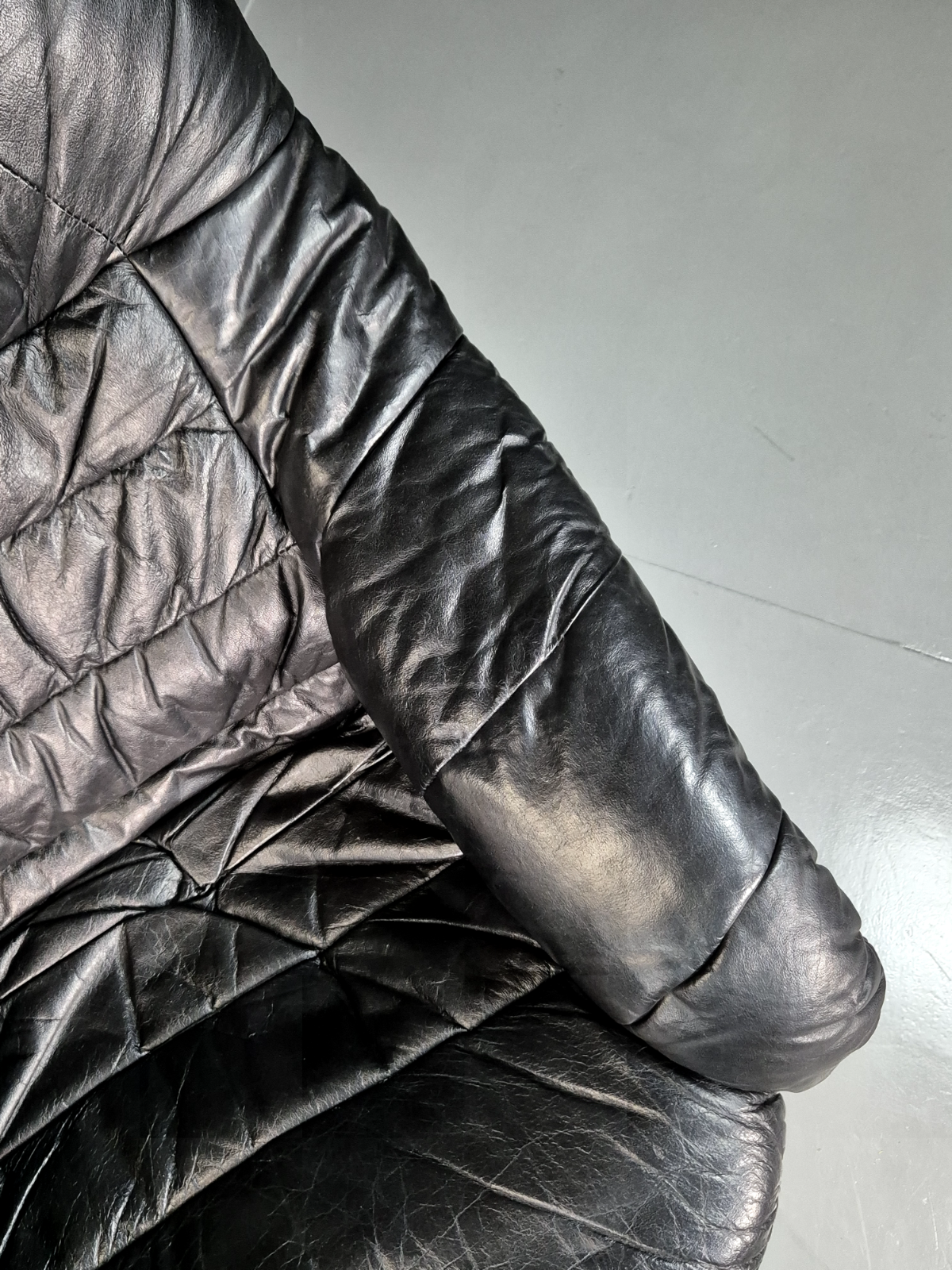 Vintage Danish Lounge Chair Black Leather Bentwood Cantilever Retro EB7229 MBEN4