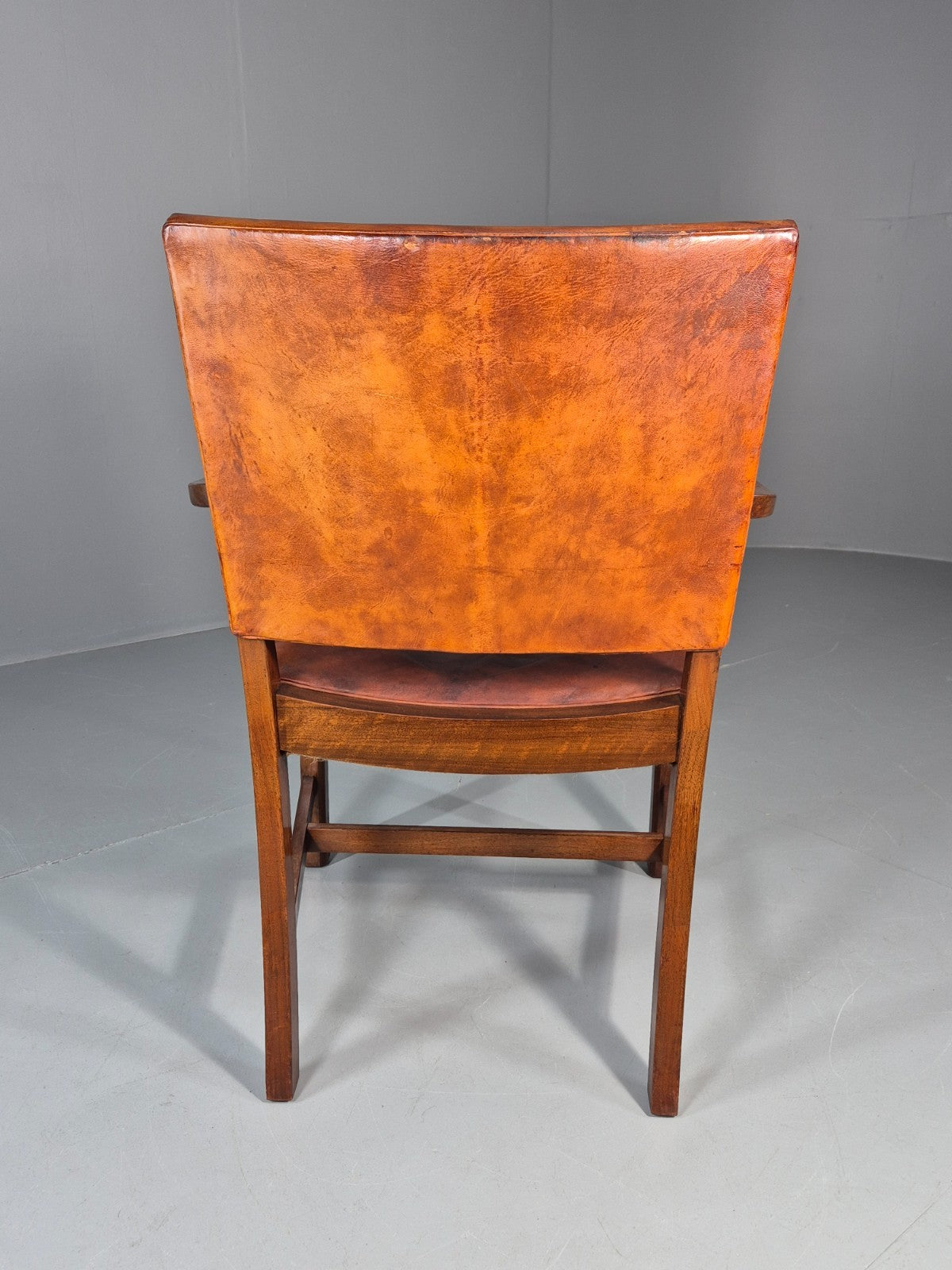 Danish Desk Chair 1930s Vintage Leather and Teak Kaare Klint Style EB10769 VLEA8