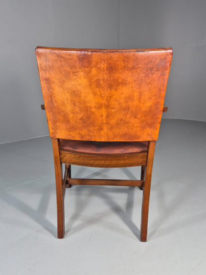 Danish Desk Chair 1930s Vintage Leather and Teak Kaare Klint Style EB10769 VLEA8