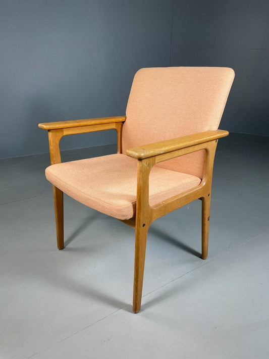Vintage Danish Elbow Chair Oak Frame Peach upholstery OD Mobler MCM EB6976 MNOR - UKDK FURNITURE