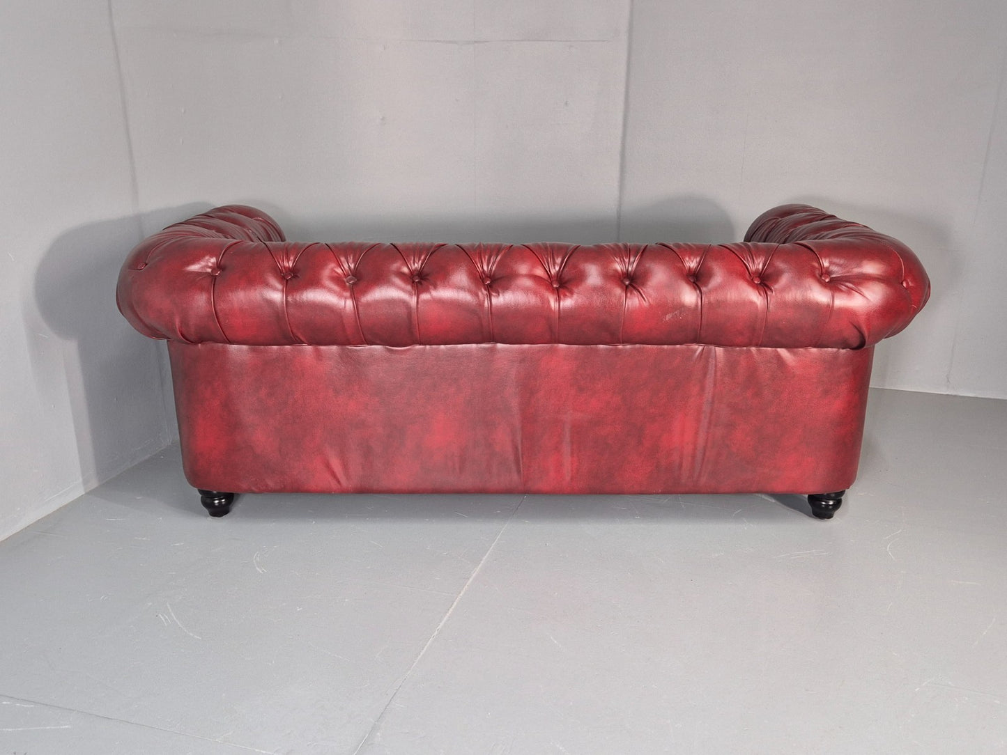 Vintage Vegan Chesterfield Red Vinyl Upholstery EB11665 VCHE16