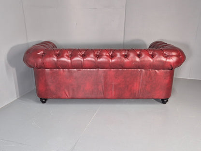 Vintage Vegan Chesterfield Red Vinyl Upholstery EB11665 VCHE16