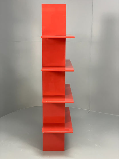 Red Bookcase Vinyl Storage - Postmodern 1980s Italian Style Gloss EB10950 MWOO13