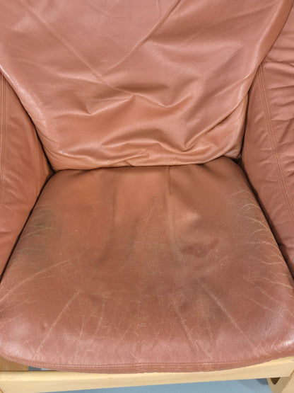 Vintage Leather Lounge Chair Mid Century Kroken Aki Fribyter Retro EB11309 MBEN14