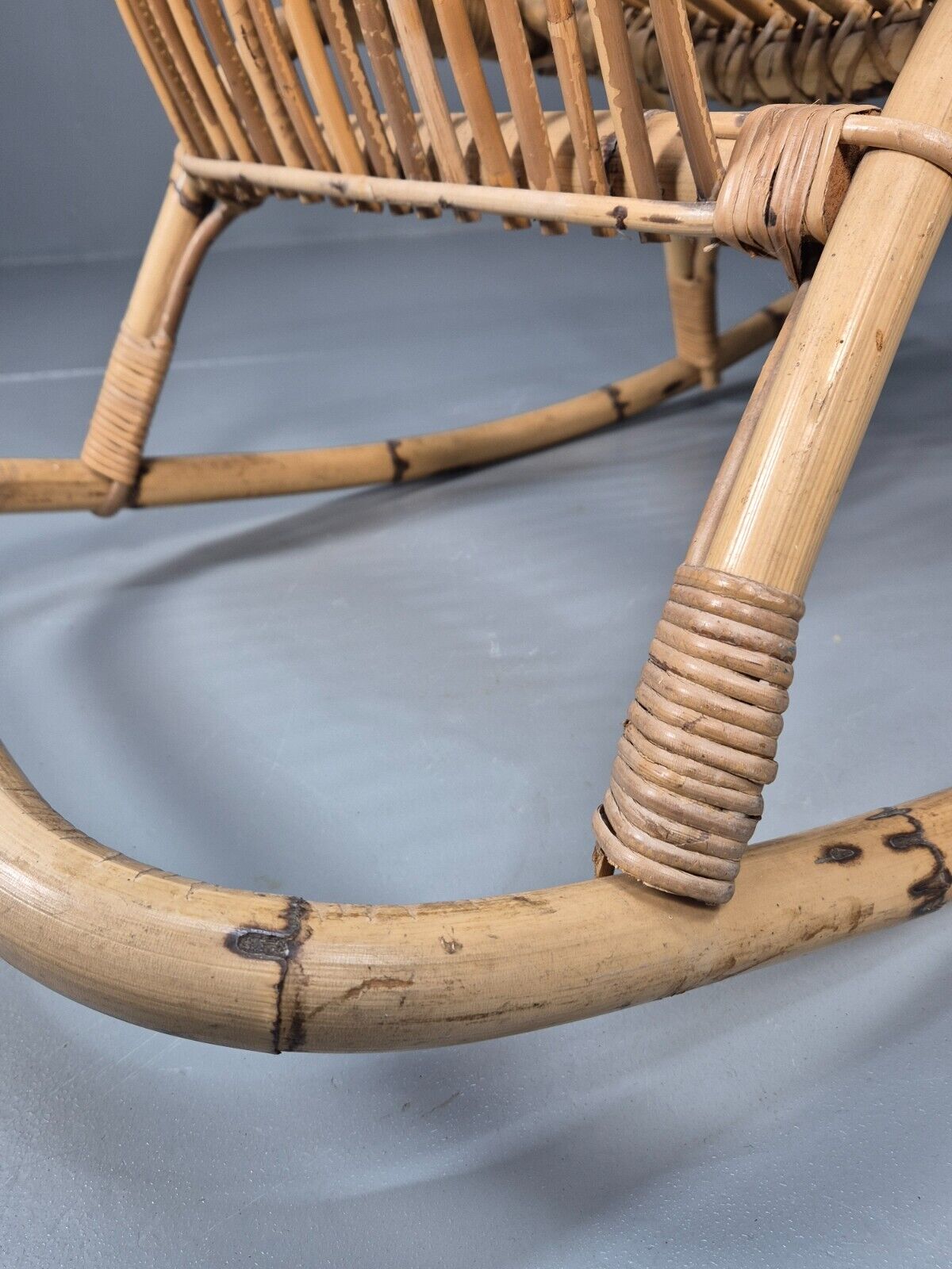 Vintage Cane Rocking Chair Retro Seating EB8875 VBER - UKDK FURNITURE
