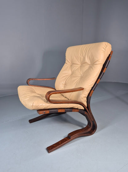 Vintage Leather Bentwood Armchair  Midcentury Norway Skyline Retro EB9912 MBEN0