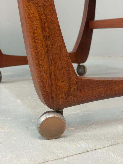 Vintage Teak Side Table On Castors 1970s Mid Century Modern EB10678 MWOO7