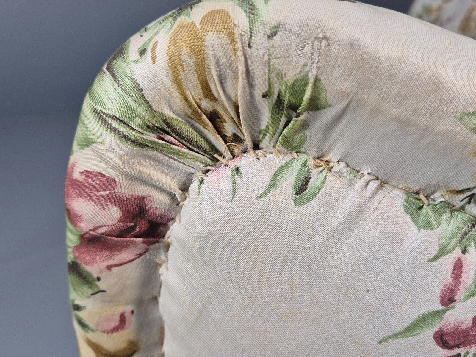 Vintage 3 Seater Sofa Floral Fabric 1950s Mid Century Danish Design EB9542 V3SS - UKDK FURNITURE