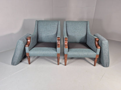 2 Vintage regency Style Armchairs 1970s Danish New Upholstery  EB11135 VCLO8