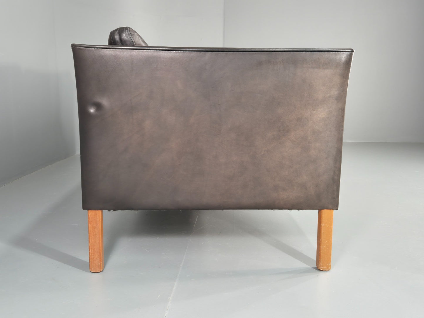 Vintage 3 Seat Sofa Danish Black Leather Vemb MCM Retro 1980s  EB10478 M3SS15