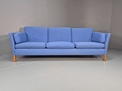 Vintage Danish 1980s Blue Wool 3 seat Sofa Mid Century Modern Retro EB9569 M3SS - UKDK FURNITURE