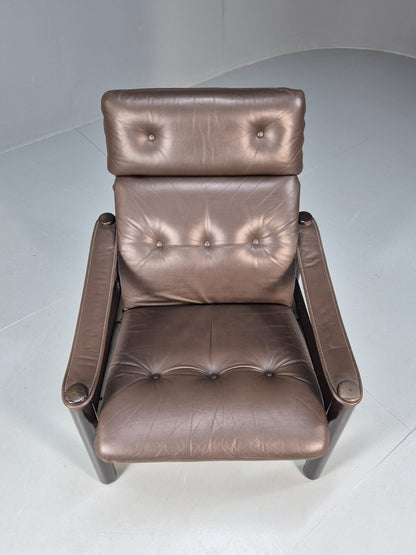 Vintage Brown Leather Lounge Chair Ebbe Gehl & Sorren Nissen Danish EB9790 MNOR - UKDK FURNITURE