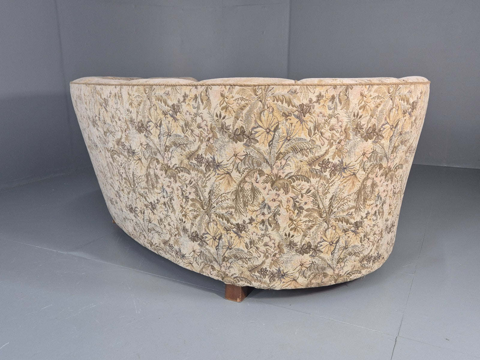 Vintage Banana Sofa 1930s Danish Art Deco Floral Cotton Retro EB10794 V2SS10