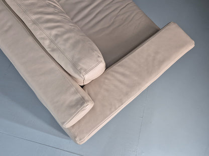 Vintage Natuzzi 2 Seat Sofa Cream Leather Modern Design EB11650 M2SS11
