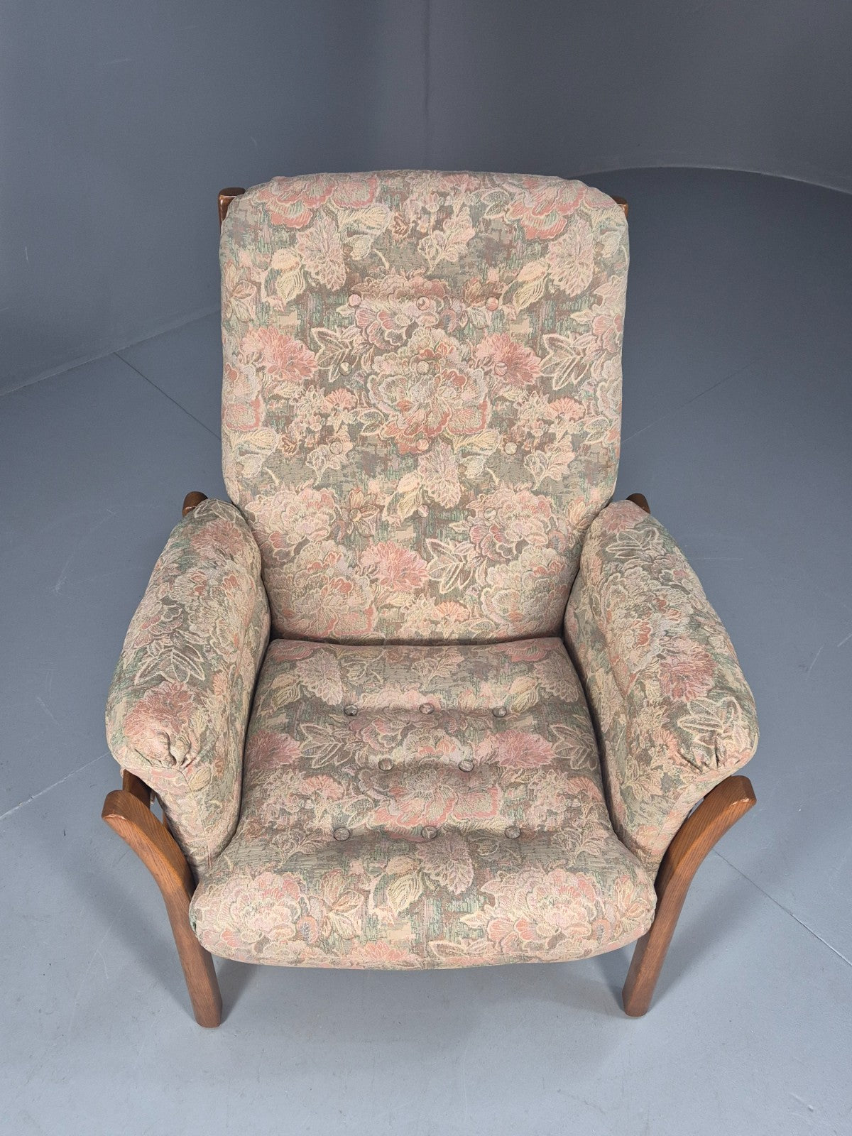 Vintage Ercol Lounge Chair Saville Model 1980s Fabric Upholstery EB9792 MNOR - UKDK FURNITURE