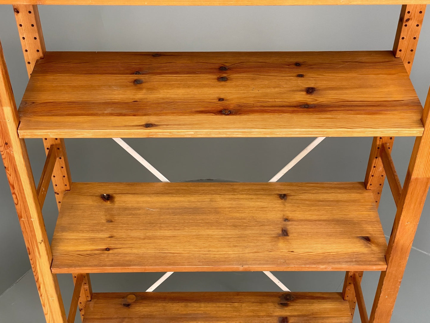 Pine Open Shelving Unit Adjustable Retro Scandi Solid EB11782 MWOO5