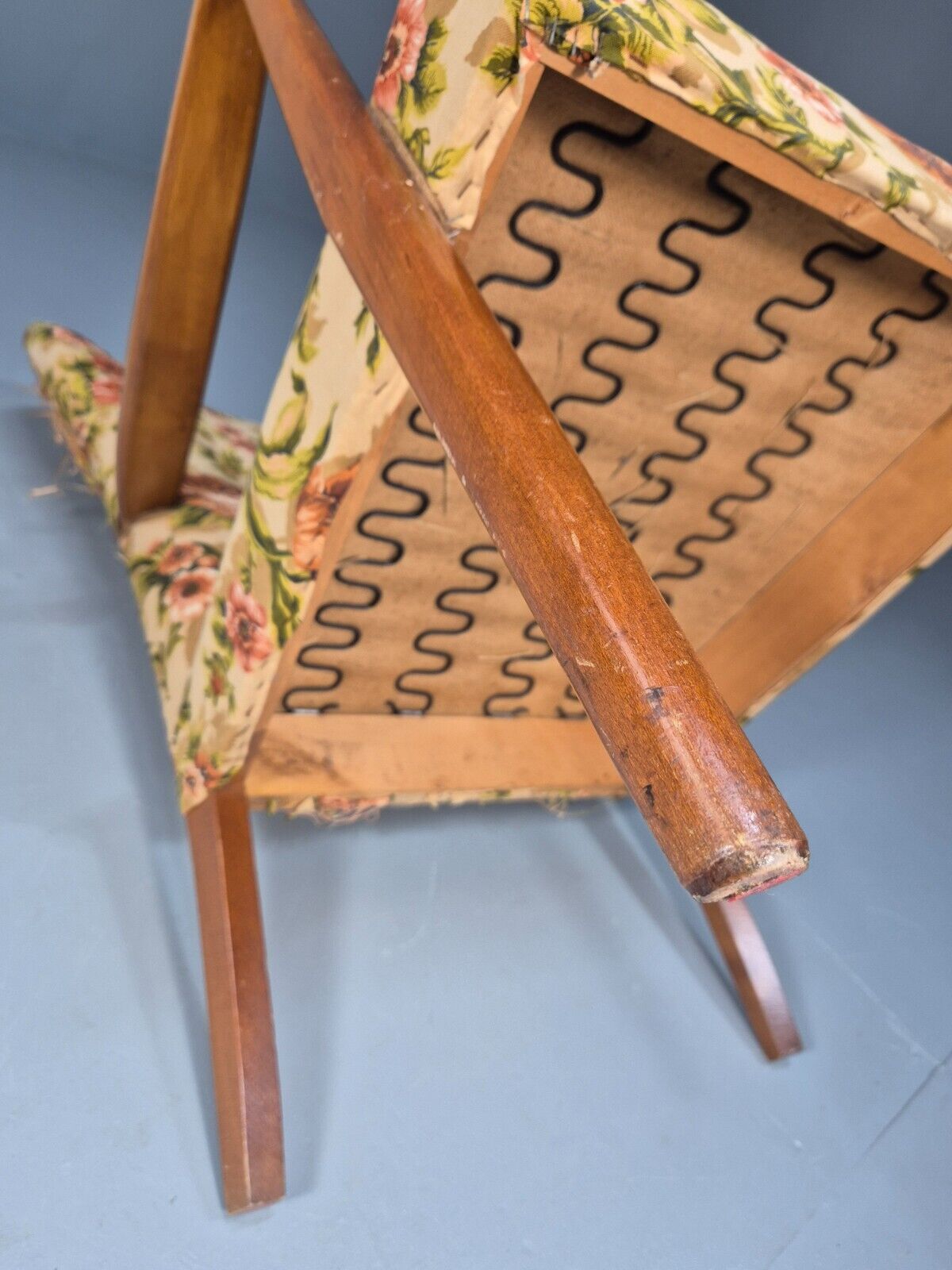Vintage Danish Lounge Chair Reupholstery Project Beech Arm MCM Retro EB8917 MNOR - UKDK FURNITURE