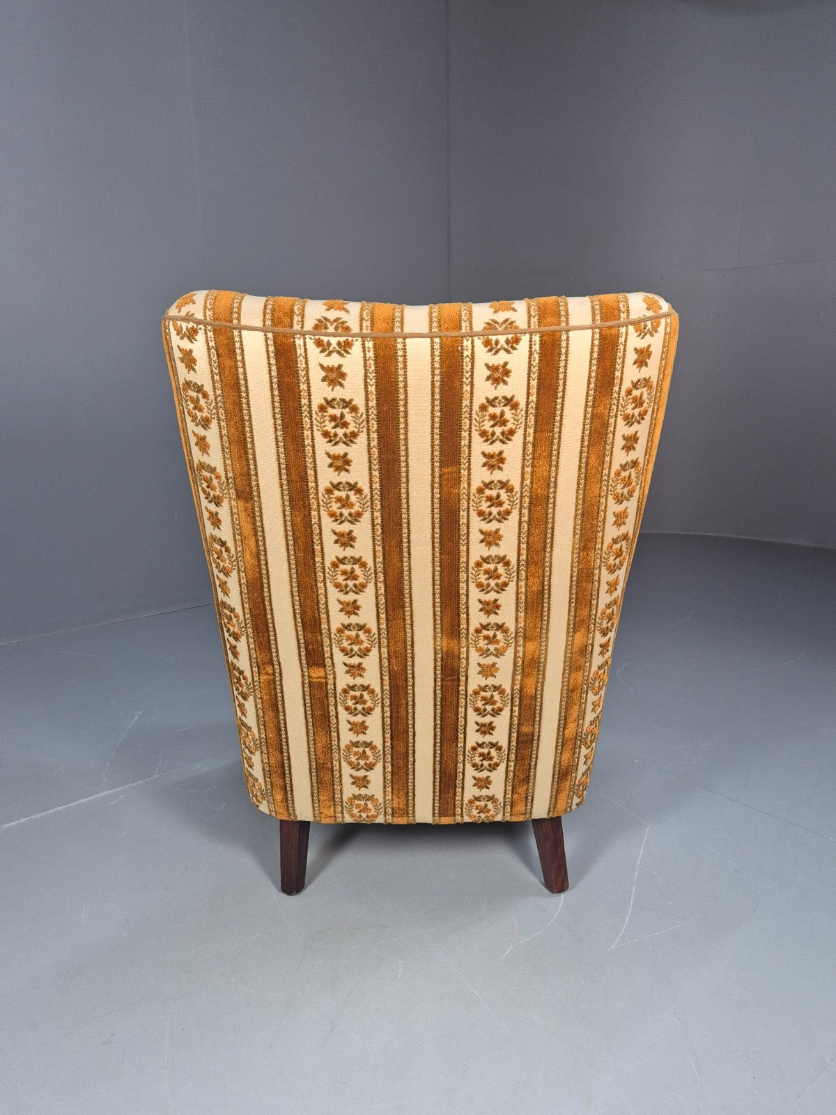 Retro Tub Lounge Chair Vintage Denmark 1960s Orange and Cream  EB10735 VCLO11