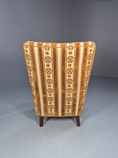 Retro Tub Lounge Chair Vintage Denmark 1960s Orange and Cream  EB10735 VCLO11