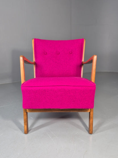Vintage Mid Century Lounge Chair 1950s Swedish New Upholstery   EB11776 MNOR3