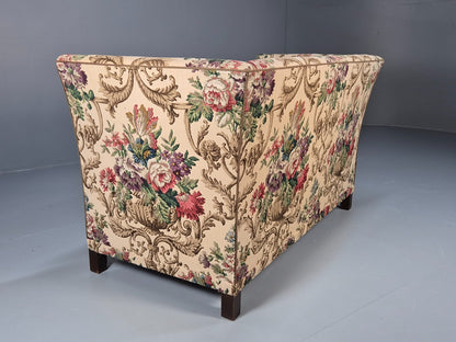 Vintage 1940s Danish 2 Seat Sofa Classical Floral Upholstery EB9659 V2SS - UKDK FURNITURE