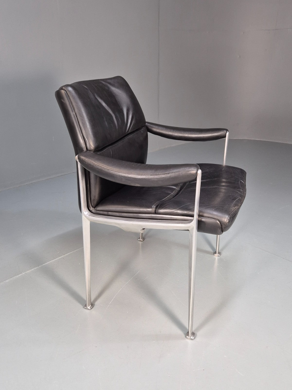 Roder Sohne Leather and Aluminium Boardroom Chair 1960s Retro MCM EB10616 MNOR7