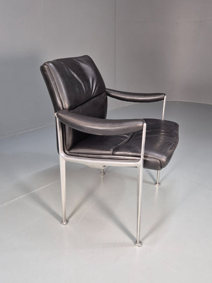 Roder Sohne Leather and Aluminium Boardroom Chair 1960s Retro MCM EB10616 MNOR7