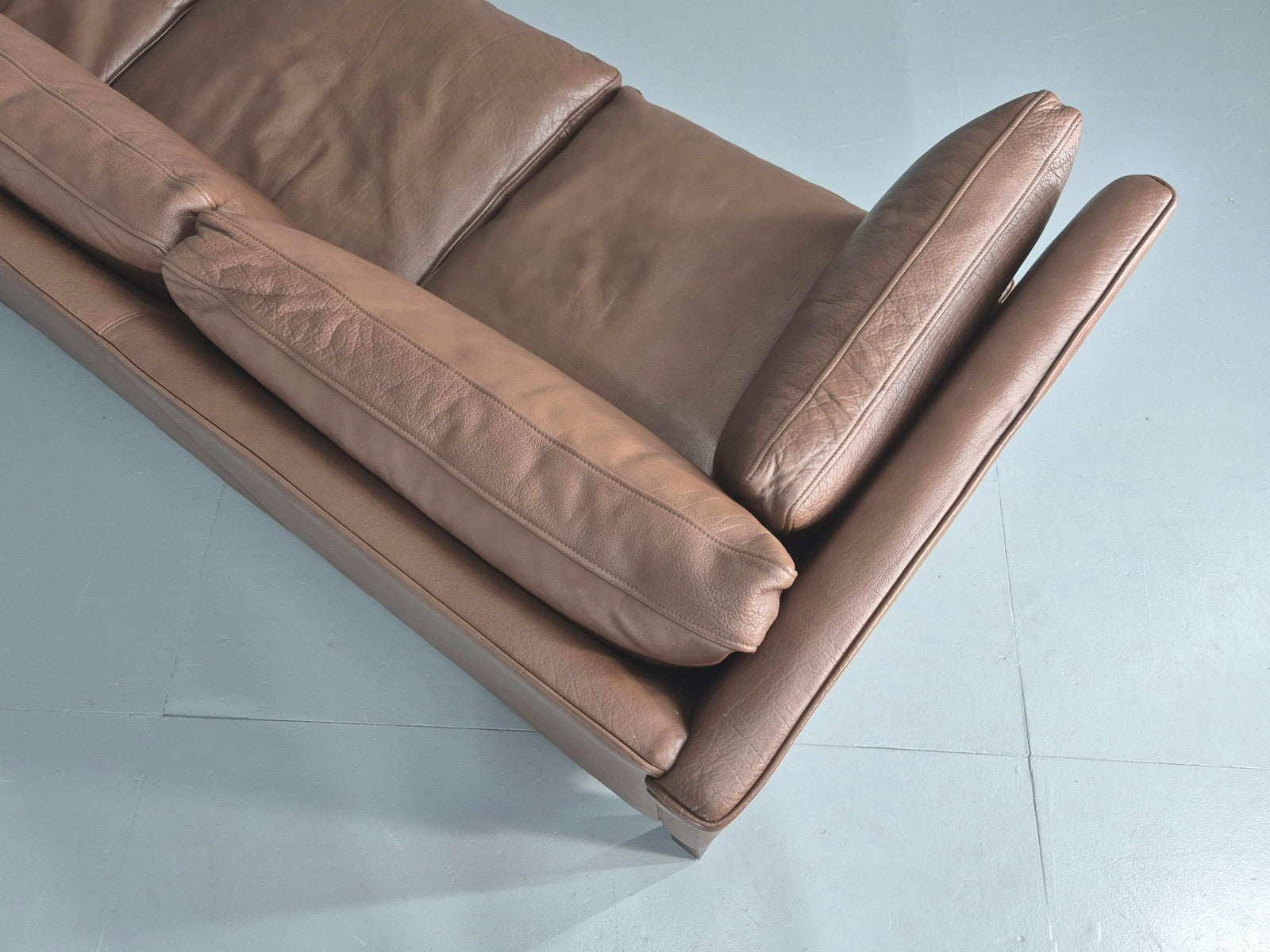 Vintage Danish 3 Seater Sofa Danish Brown Leather 1970s Retro MCM  EB10486 M3SS15