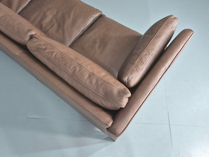 Vintage Danish 3 Seater Sofa Danish Brown Leather 1970s Retro MCM  EB10486 M3SS15