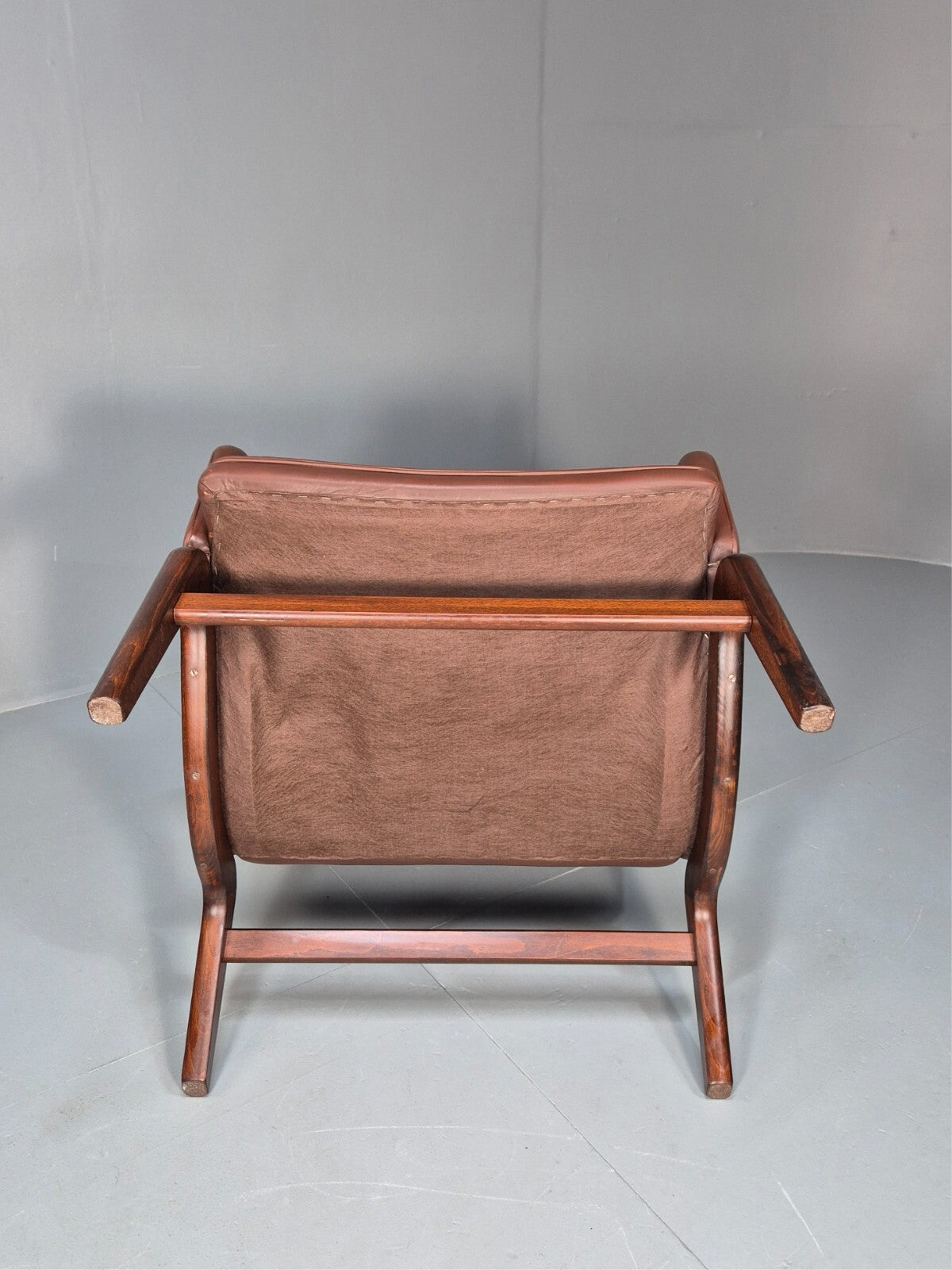 Vintage Danish Brown Leather Lounge Chair 1970s Retro MCM EB9266 MNOR - UKDK FURNITURE