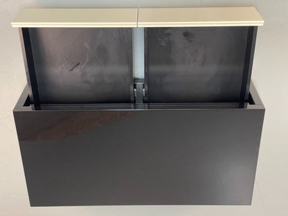 Italian Gloss Black & Off White 1980s Style Tv Unit With Drawers EB8686 MWOO - UKDK FURNITURE