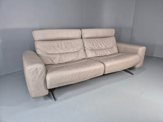 Stressless Stella 3 Seat Settee In Grey Leather Modern Ekornes EB11476 M3ss0