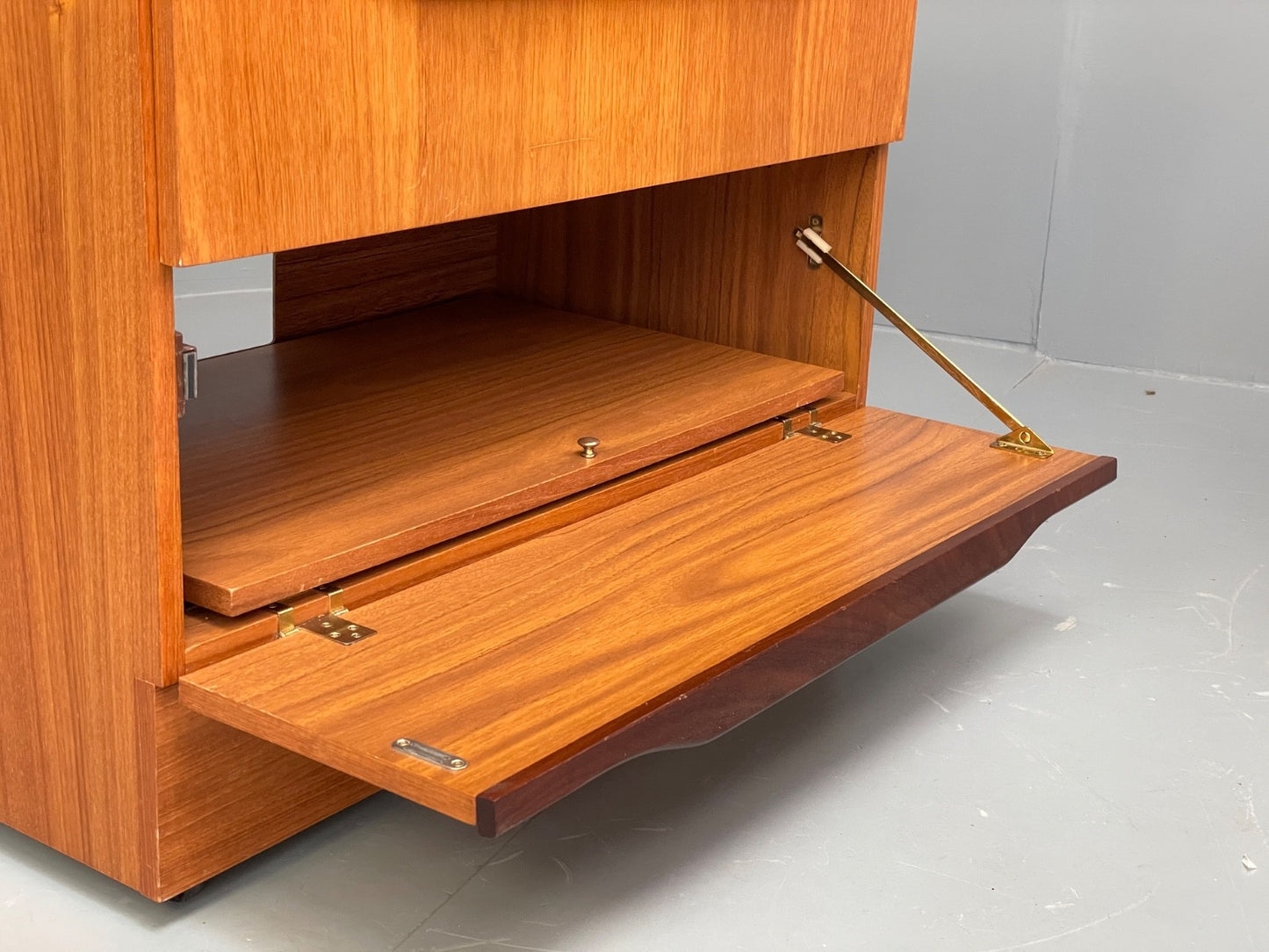 Vintage Teak Media Unit 1970s Retro Drawer EB10010 MWOO - UKDK FURNITURE