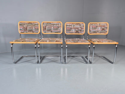 4 Cesca Dining Chairs Marcel Breuer Bauhaus Classic 1980s Retro EB11210 VDIN6