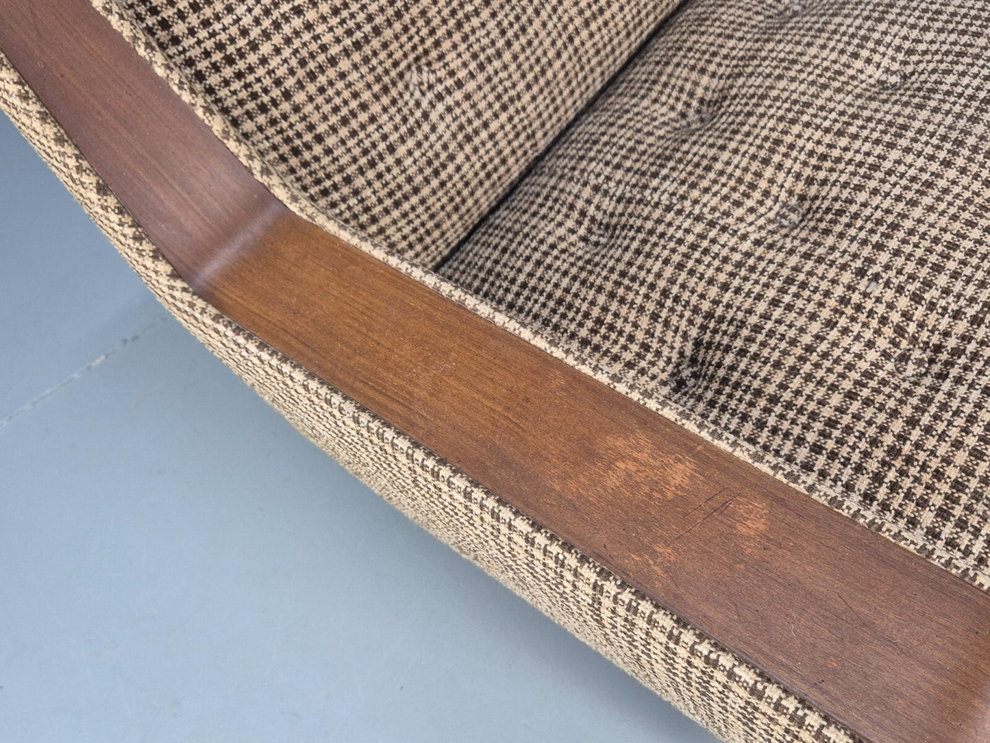 Vintage Mid Century Sofa Bed Teak Details to Arm 1960s Retro MCM EB9404 M4SS - UKDK FURNITURE