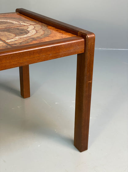 Vintage 1970s Tile Topped Teak Coffee Table Danish Retro Design EB9833 MWOO - UKDK FURNITURE