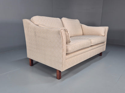 Vintage 2 Seater Sofa Retro Danish Cream Patterned Fabric EB10516 M2SS12