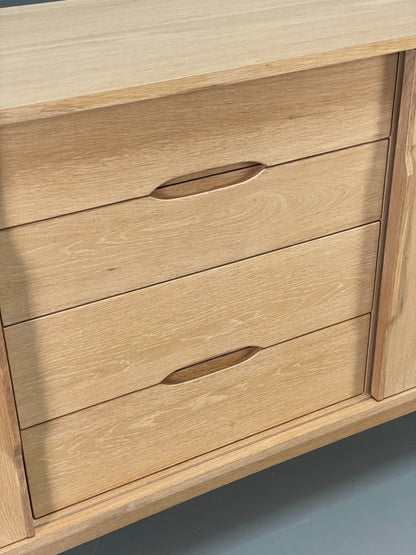 Modern Danish Oak Sideboard - Sliding Door Drawer Mid Century Style EB10836 MWOO7