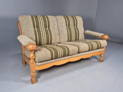 Vintage Kjearnulf Style 2 Seat Sofa 1970s Danish Oak and Wool EB9562 M2SS - UKDK FURNITURE