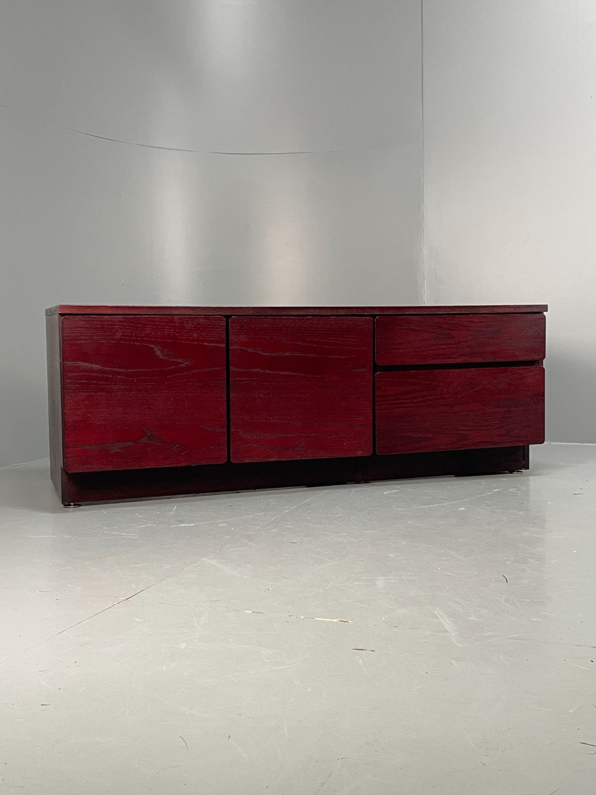 Vintage Low Oak Sideboard Drawers Beaver & Tapley 1980s Tv Unit EB11540 MWOO11