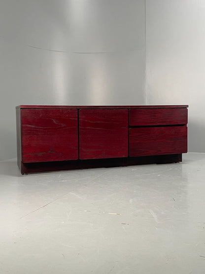 Vintage Low Oak Sideboard Drawers Beaver & Tapley 1980s Tv Unit EB11540 MWOO11