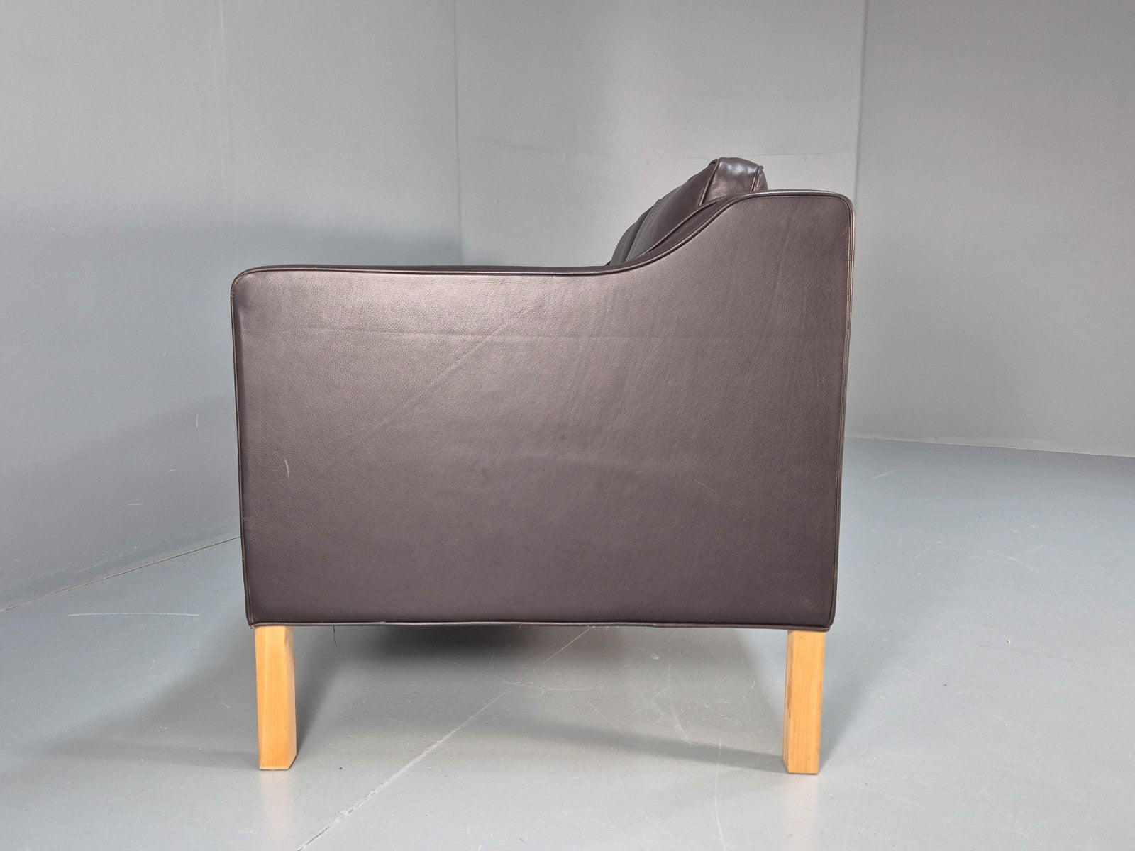 Mid Century Two Seater Sofa Danish Brown Leather Mogensen Vintage  EB10107 M2SS18