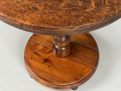 Vintage Oak Side Table With Pine Base Danish EB10828 MWOO5
